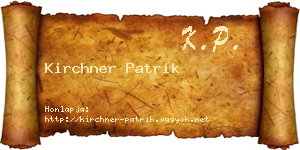 Kirchner Patrik névjegykártya